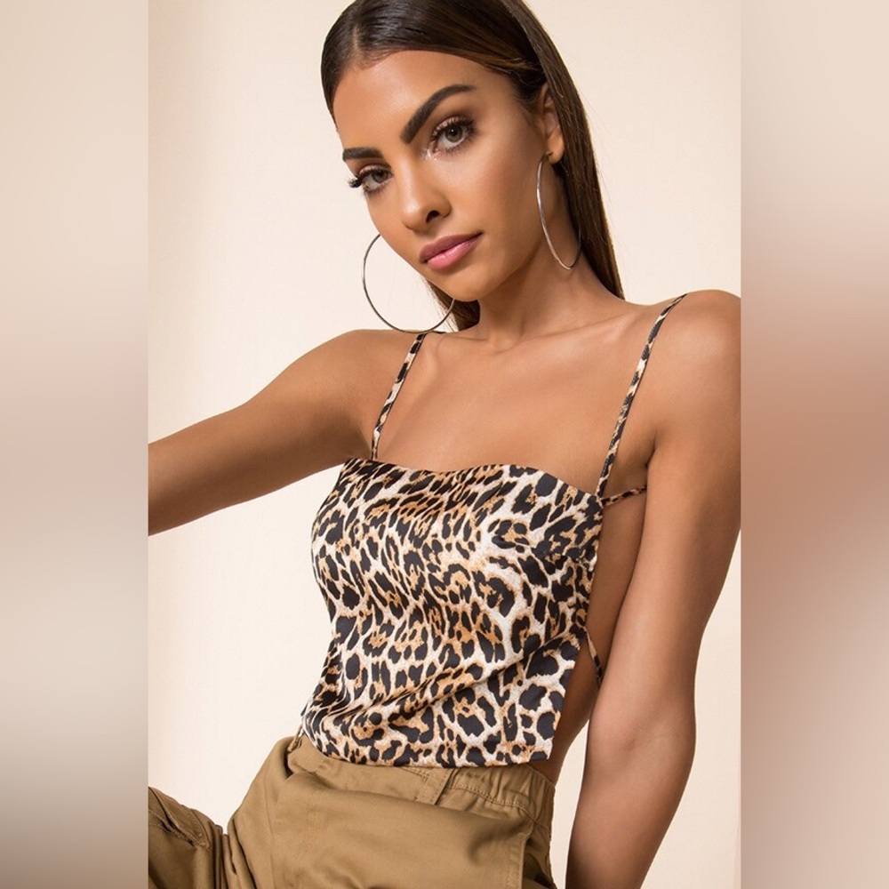 Gabie Strappy Back Top in Leopard - Small